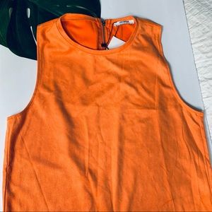NWT Zara Faux Suede Sleeveless Top